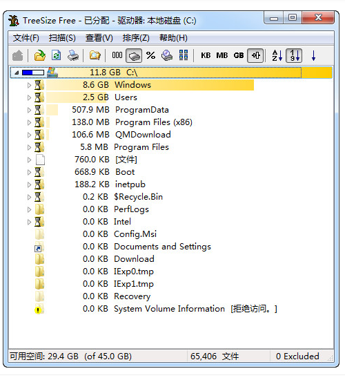treesize free绿色汉化版