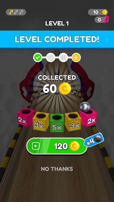 通关金币奖励界面