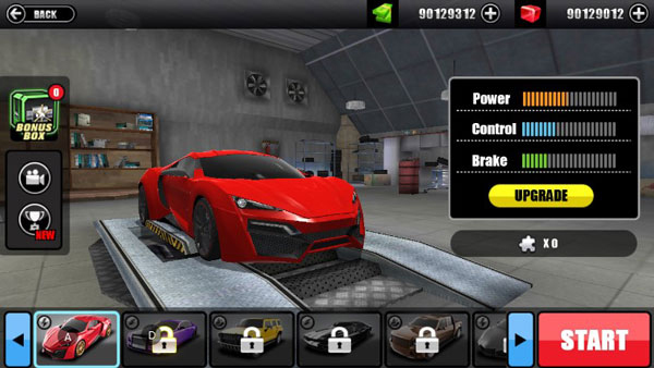 超级驾驶车辆改装界面示意图