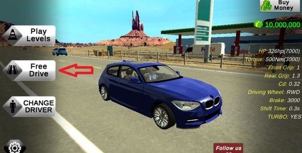 点击Free Drive按钮进入自由驾驶模式