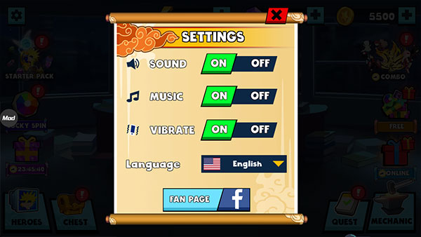 语言切换设置界面