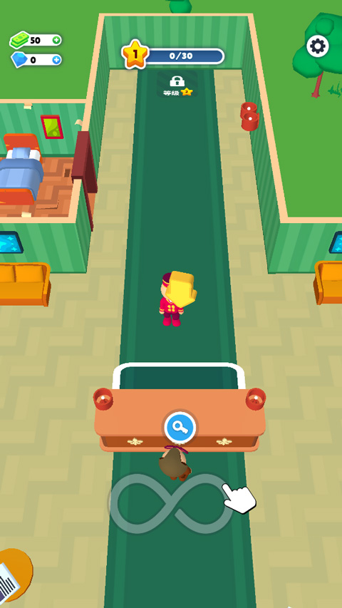 门卫向客人递送房卡