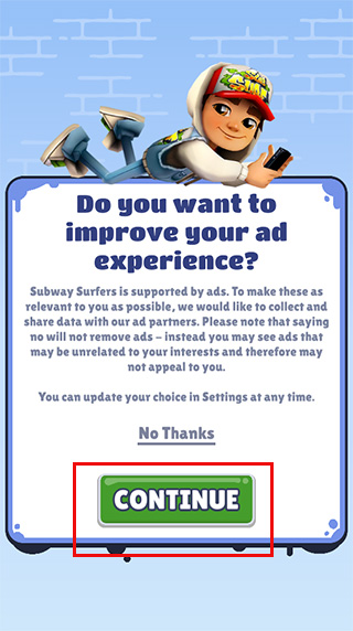 地铁跑酷破解版用户协议页面