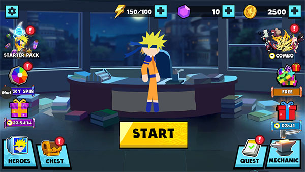 火柴人忍者格斗游戏首页界面