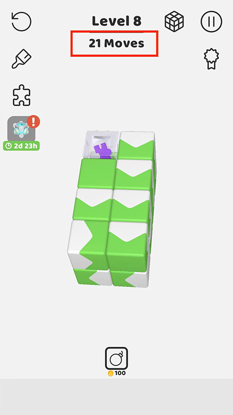 Tap Away关卡界面与Moves计数器