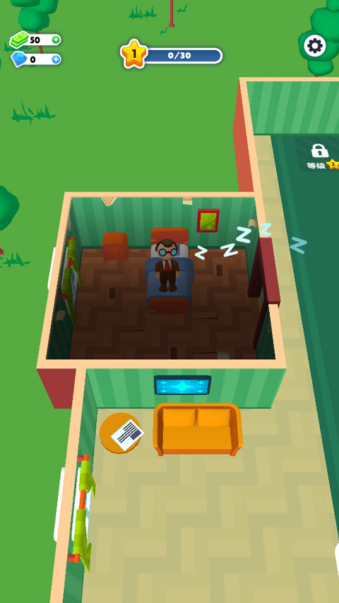 客人进入房间休息中