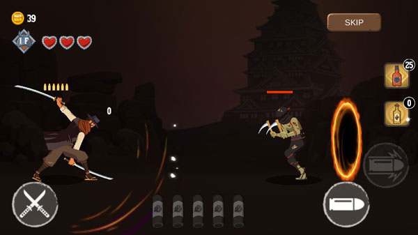 剑术触发机制与「撃」字提示界面