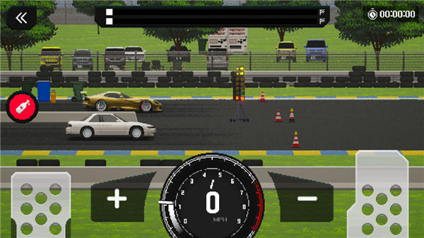 APEX Racer游戏操作界面示意图（含虚拟按键布局）