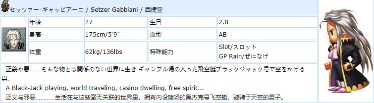 最终幻想6角色介绍图